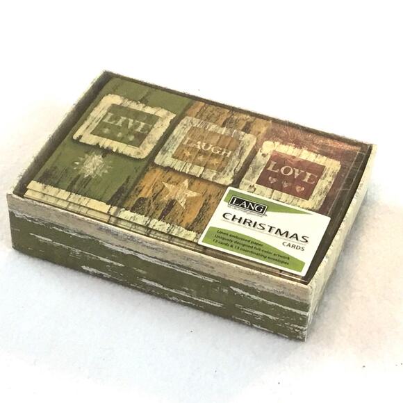 Lang Note Cards Warren Kimble Live Laugh Love 12/Box NWT - Picture 2 of 3